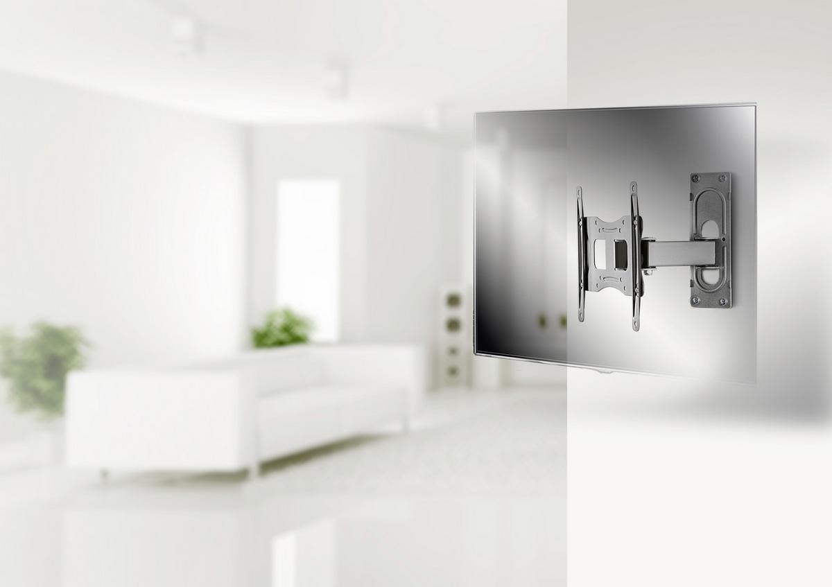 TV-Wandhalter FS 2 ca. 28x23 cm Silber - Silberfarben, KONVENTIONELL, Metall (27,8/22,6/9,6cm) - MID.YOU