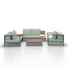 ENSEMBLE LOUNGE CHIARA - vert clair/couleur naturelle, MODERN, métal/matière synthétique (164/68/94cm) - Bessagi Garden
