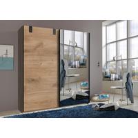 DULAP USI CULISANTE CARDIFF - argintiu/culoare lemn stejar, Basics, material pe bază de lemn (135/198/64cm) - Modern Living