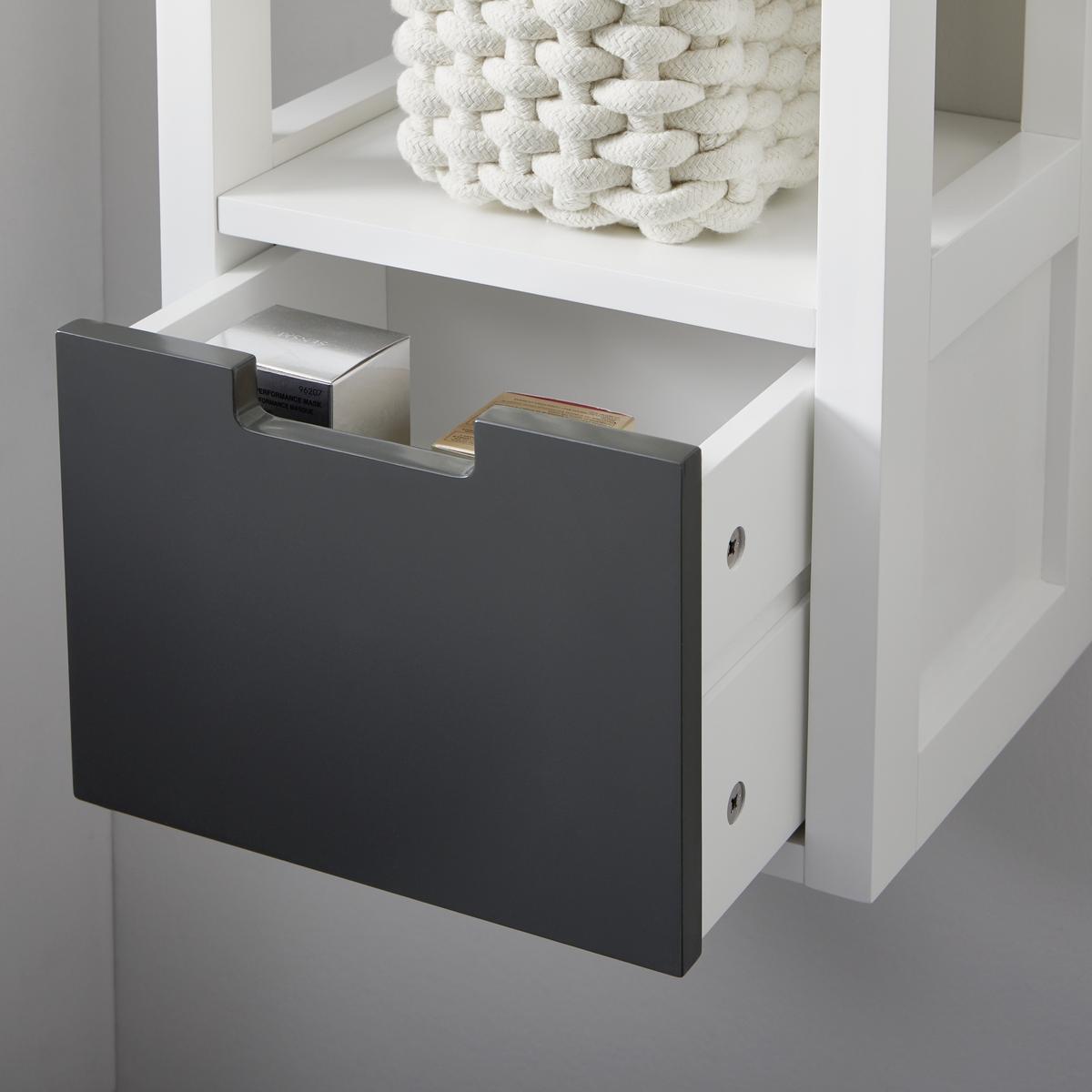 Hängeschrank Tia Grau/Weiß ca. 30x116x24 cm - Weiß/Grau, MODERN (30/116/24cm) - Bessagi Home