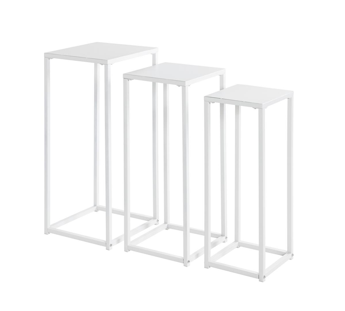 Set Stojal Za Rože Blackburn, Bela, Jeklo, 3 Kos - bela, Moderno, kovina (22-26-30/61-66-71/22-26-30cm) - Mömax