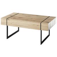 Klub Sto Paphos - boja hrasta/crna, Prirodno, metal/pločasti materijal (110/45/60cm) - Zandiara