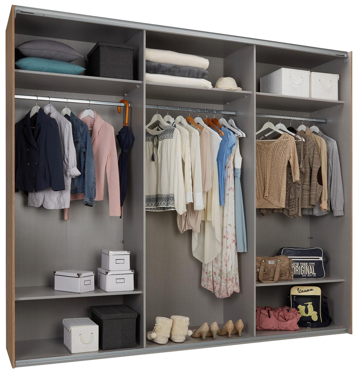 Dulap cu uși culisante ALTONA - alb, Konventionell, material pe bază de lemn (225/208/65cm) - Modern Living