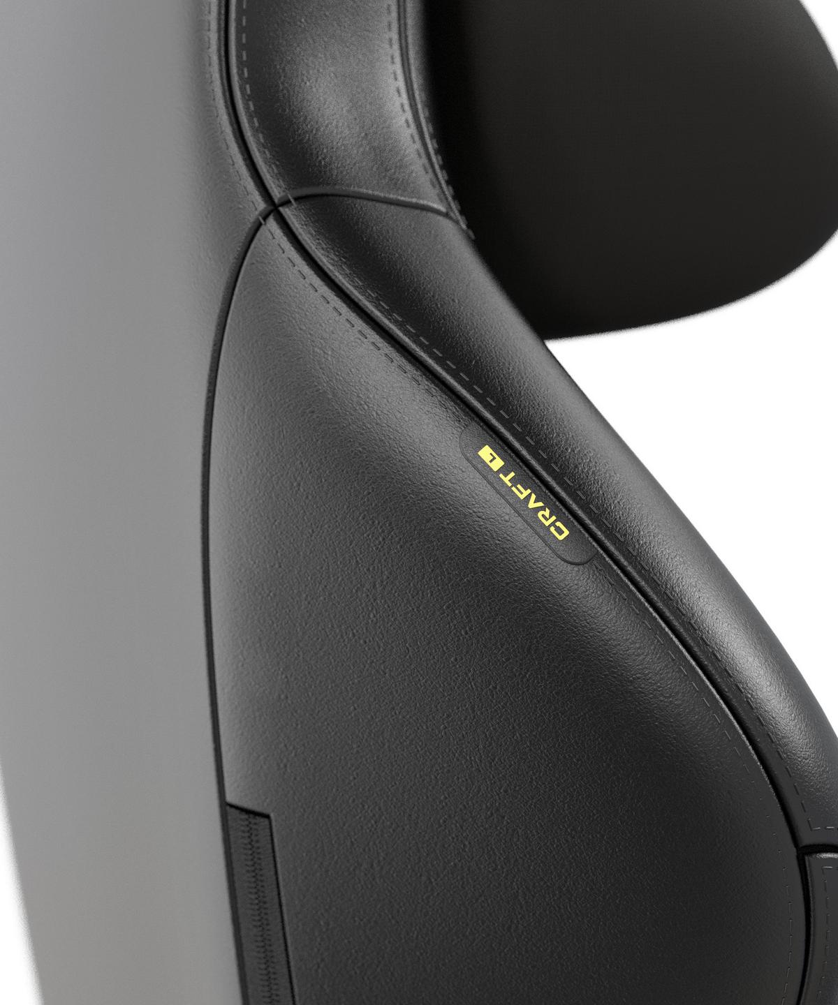 Gamingstuhl Craft Schwarz - Schwarz, KONVENTIONELL, Textil/Metall (70/132/70cm) - Dxracer