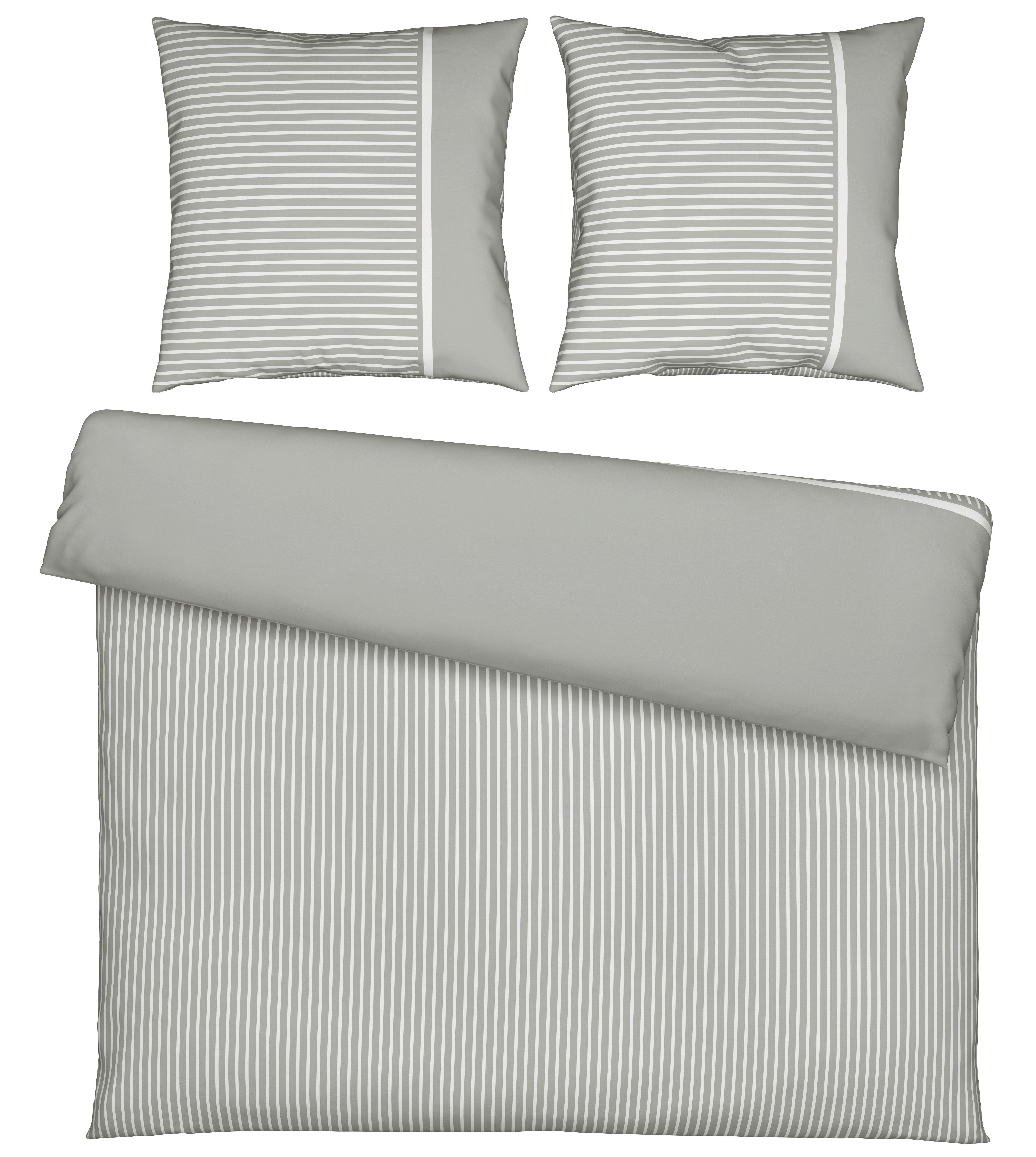 Bettwäsche Johannes XXL Hellgrau ca. 200x200cm - Hellgrau, KONVENTIONELL, Textil (200/200cm) - Mömax