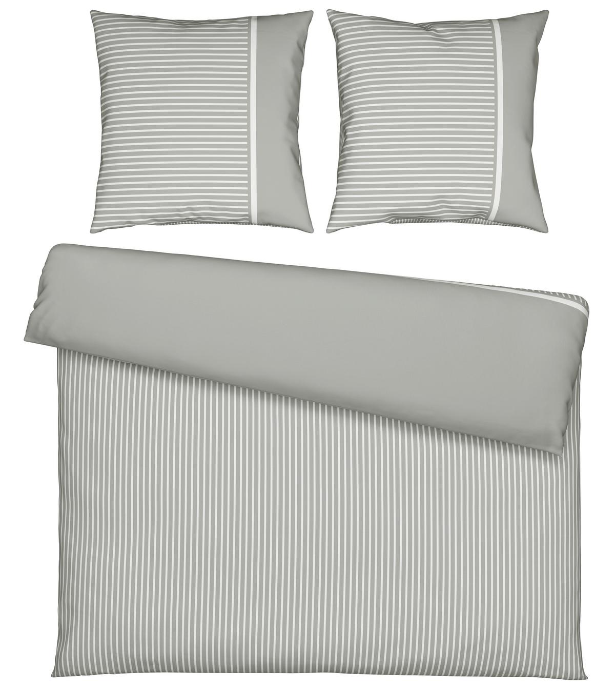 Bettwäsche Johannes XXL Hellgrau ca. 200x200cm - Hellgrau, KONVENTIONELL, Textil (200/200cm) - Mömax