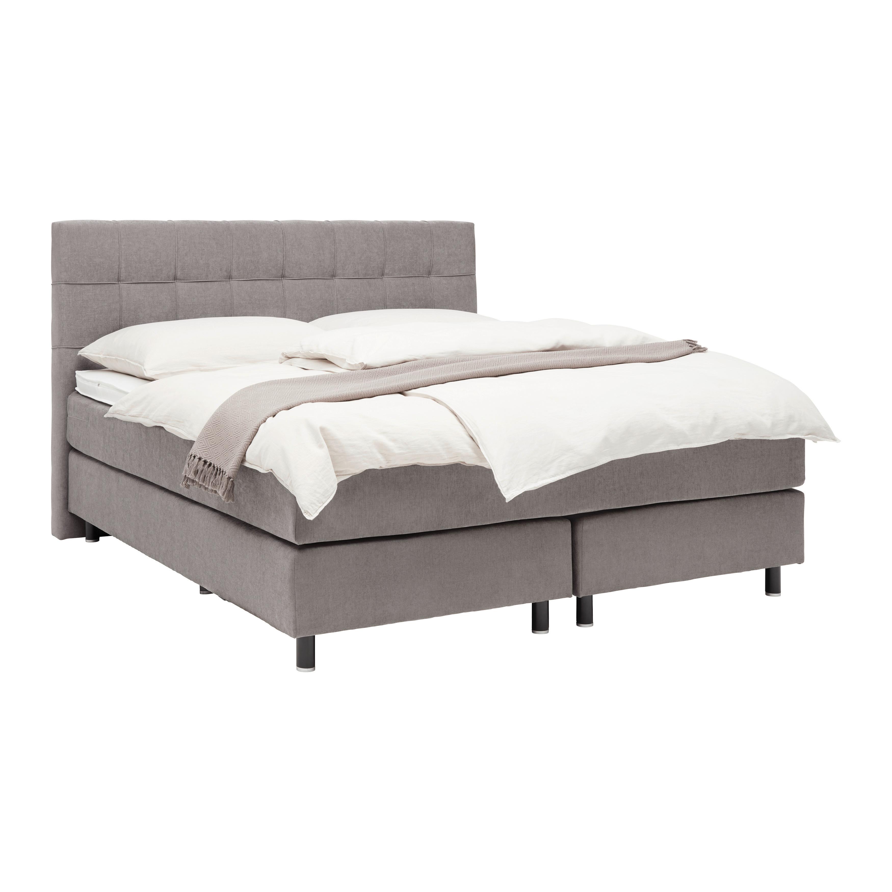 Boxspringbett Primo Dunkelgrau ca. 160x200cm - Dunkelgrau, KONVENTIONELL, Holz/Holzwerkstoff (160/200cm) - Premium Living