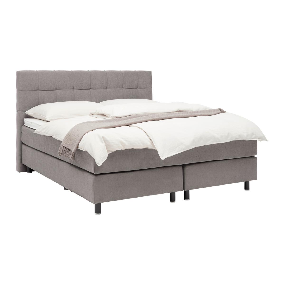 Boxspringbett Primo Dunkelgrau ca. 180x200cm - Dunkelgrau, KONVENTIONELL, Holz/Holzwerkstoff (180/200cm) - Premium Living