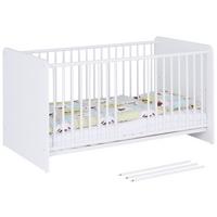 Pătuț cu bare ALEX - alb, Konventionell, lemn/material pe bază de lemn (82/81/144cm)