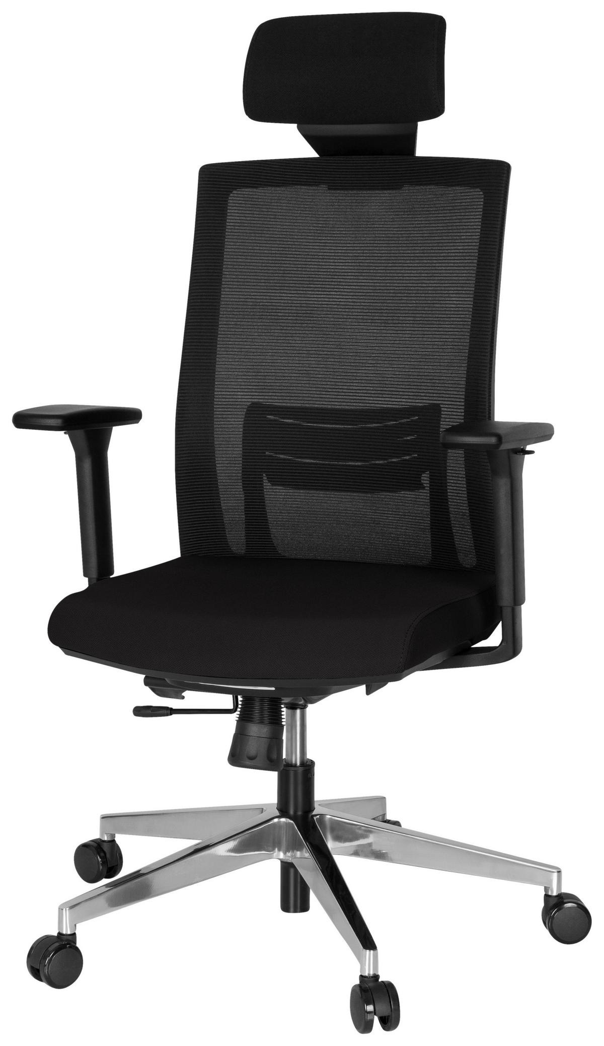 Pisarniški Stol Captiva, Črna - črna/barve aluminija, Moderno, kovina/umetna masa (68/131/63cm) - MID.YOU