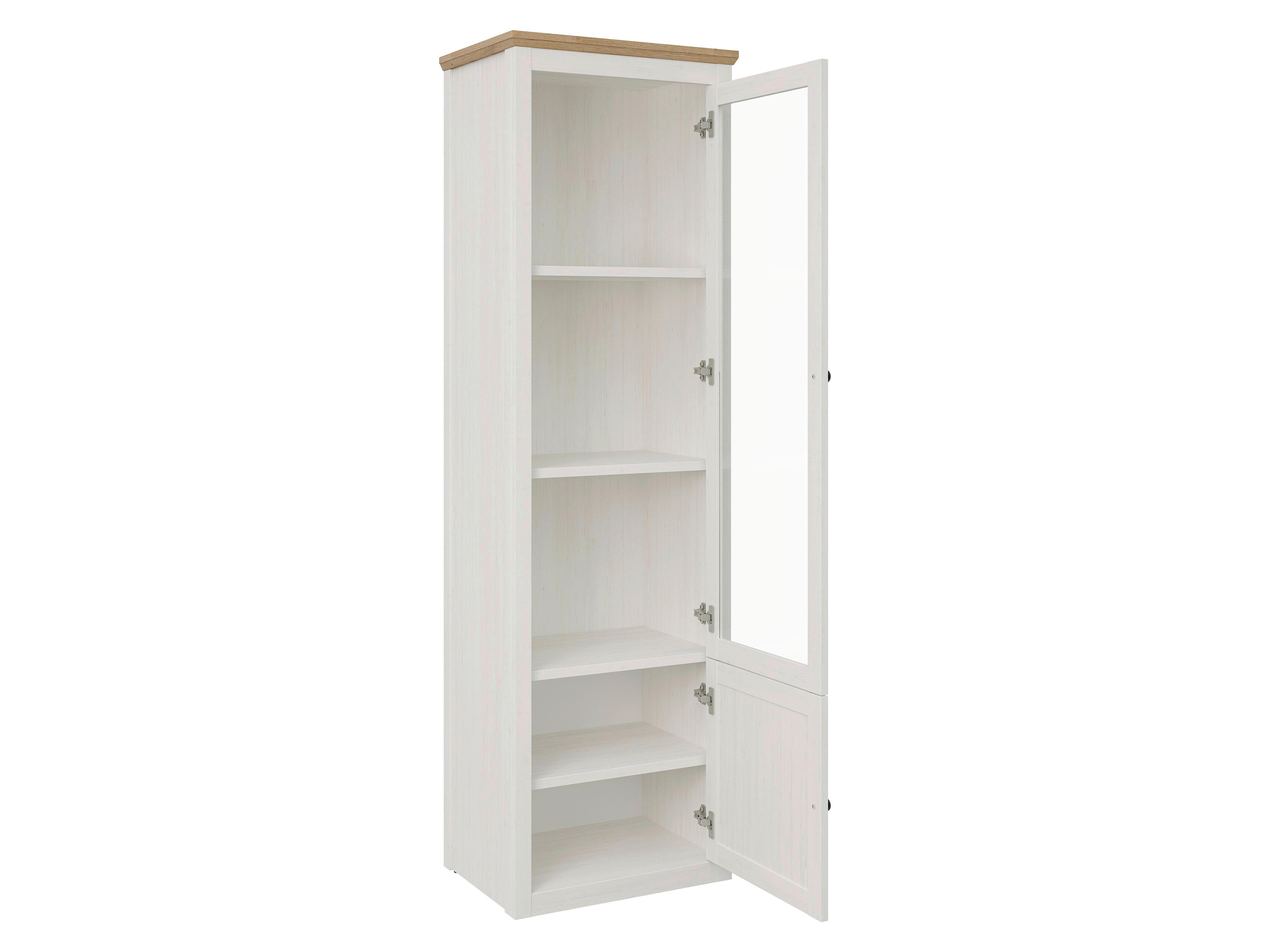 VITRINSKÅP KORSIKA -EXKLUSIV- - vit/svart, Romantik / Lanthus, metall/trämaterial (58,1/195/43cm) - Mömax