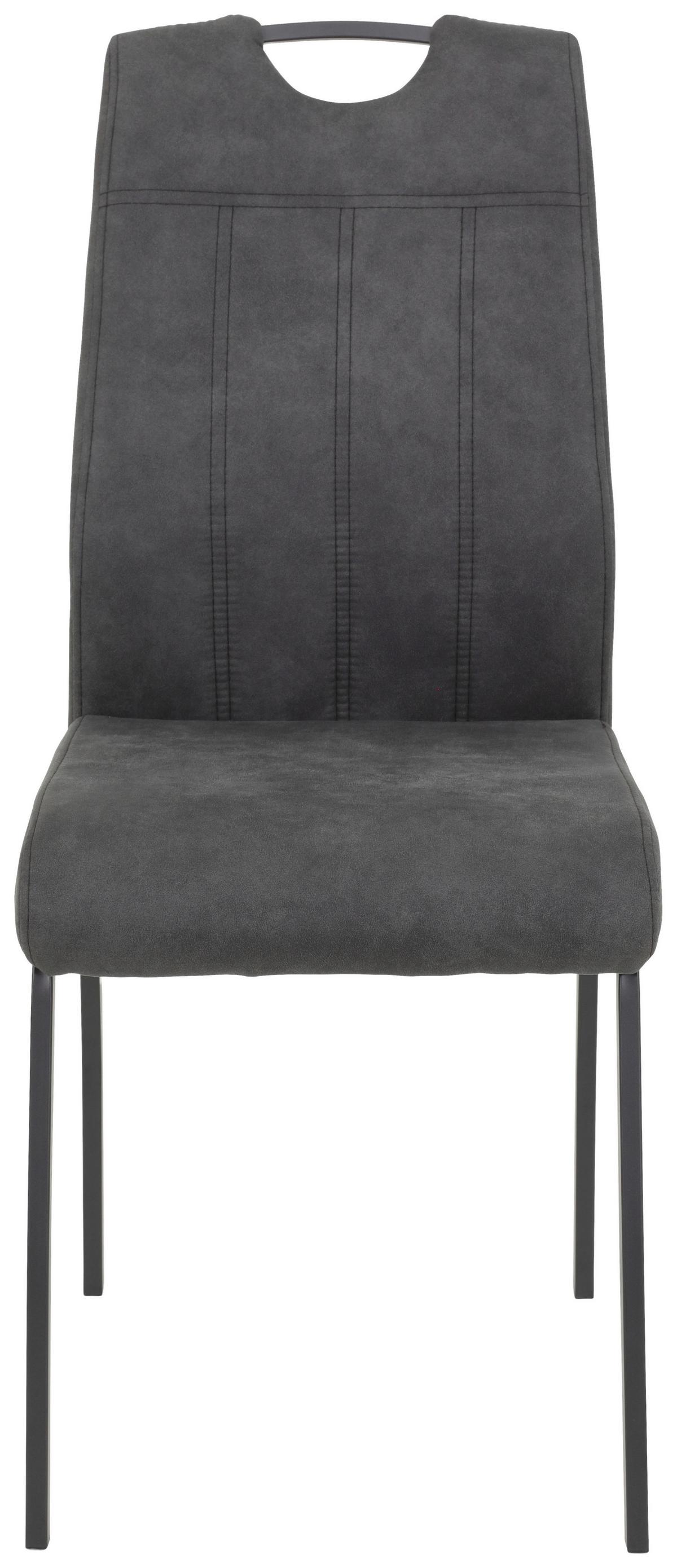 Stuhl-Set Elif Anthrazit - Anthrazit/Grau, MODERN, Textil/Metall (44/96/64cm) - MID.YOU
