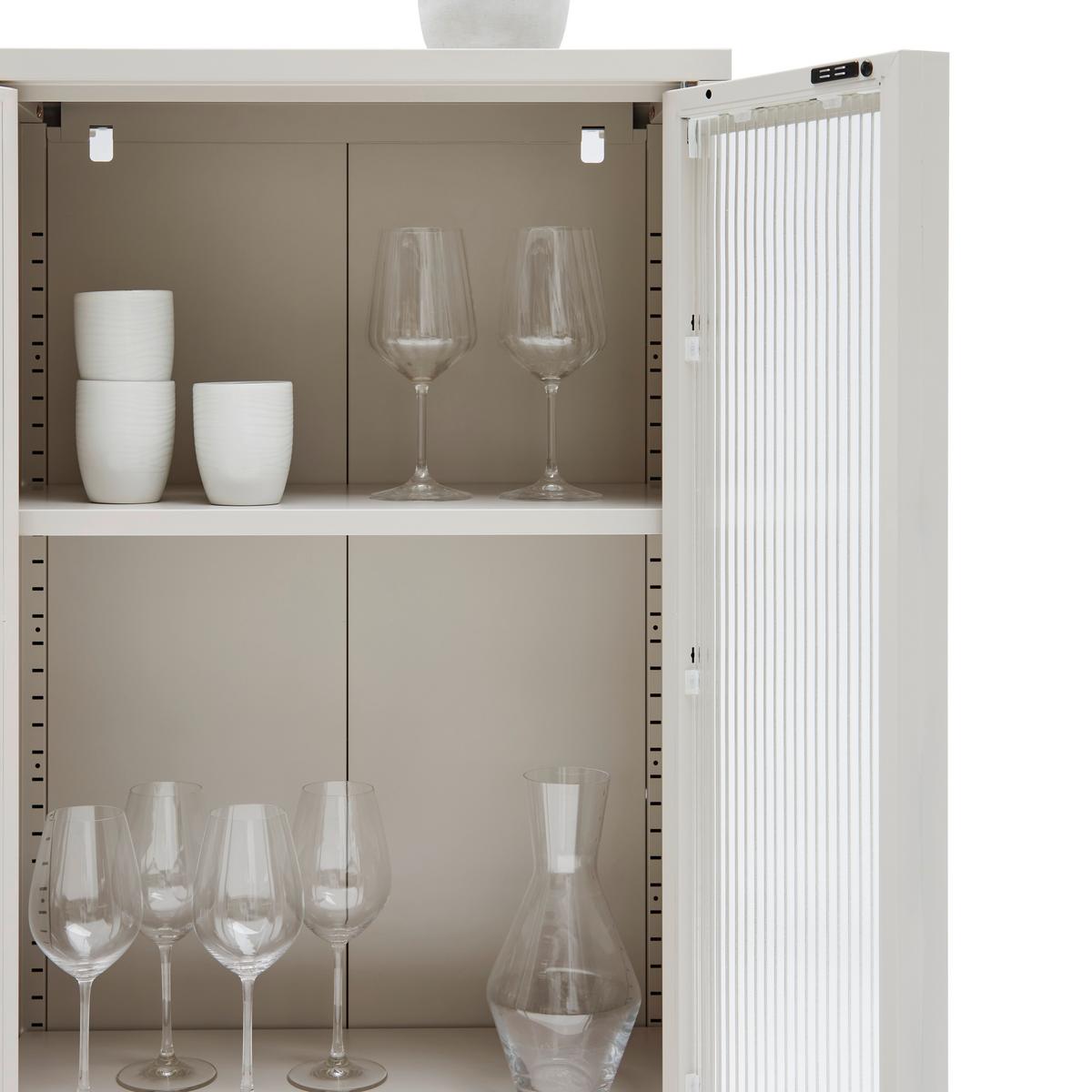 Vitrine Floyd Beige/Transparent - Transparent/Beige, MODERN, Glas/Metall (60/145/35cm) - Mömax