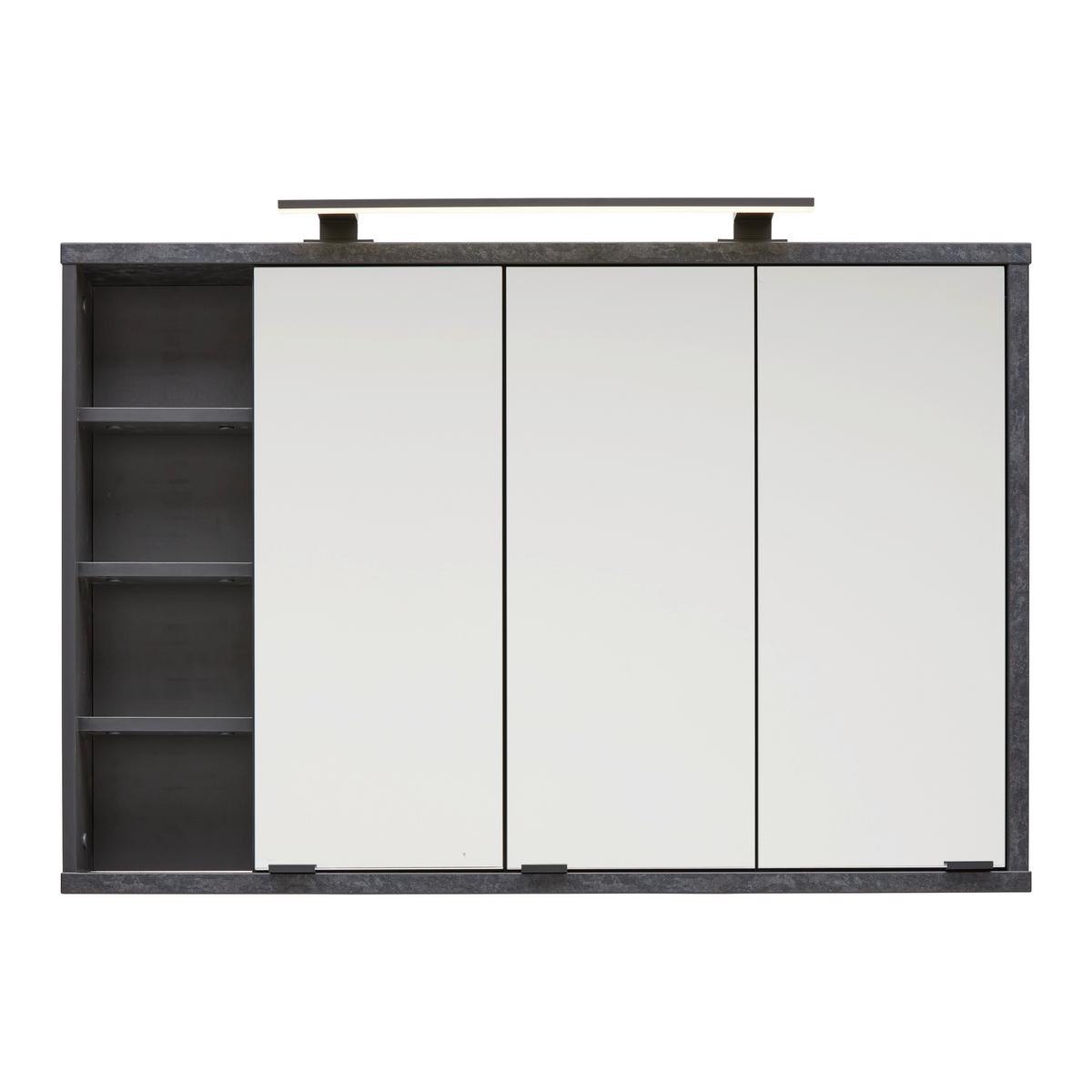 Spiegelschrank Camillo Anthrazit/Schwarz - Schwarz, MODERN, Glas/Holzwerkstoff (110/74/20cm) - Mömax