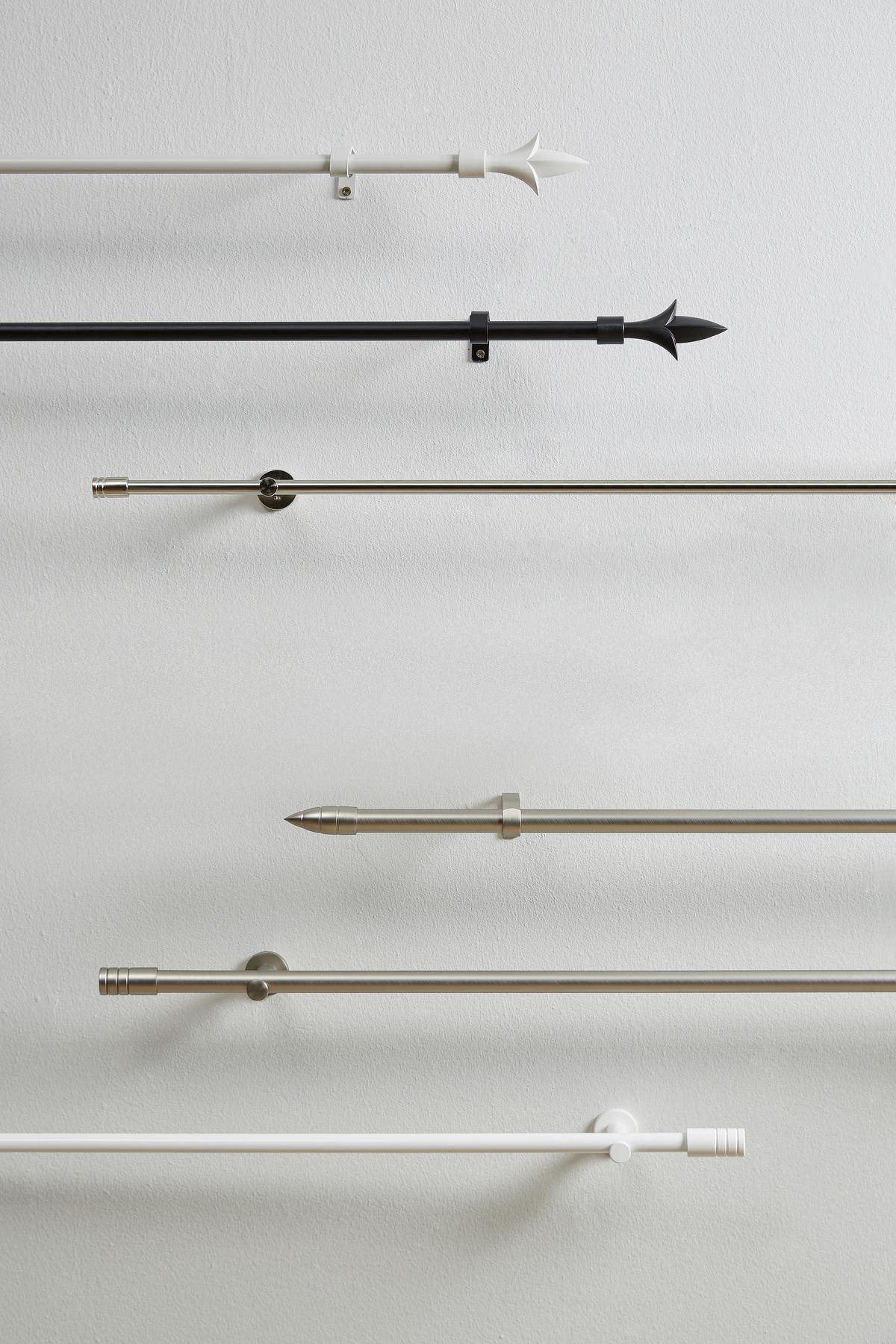 Rúdkarnis Garnitúra Rillcube 210-400cm - fehér, fém (210-400cm) - Premium Living