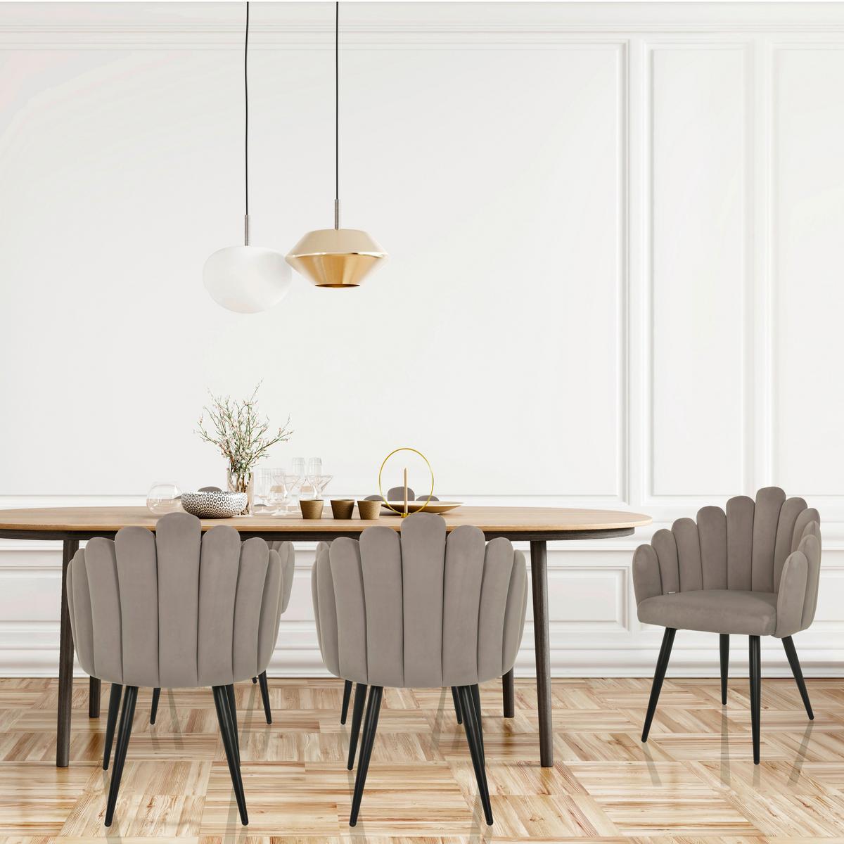 Naslanjač Scallore, Siva - siva, Moderno, kovina/tekstil (63/84/56cm) - MID.YOU