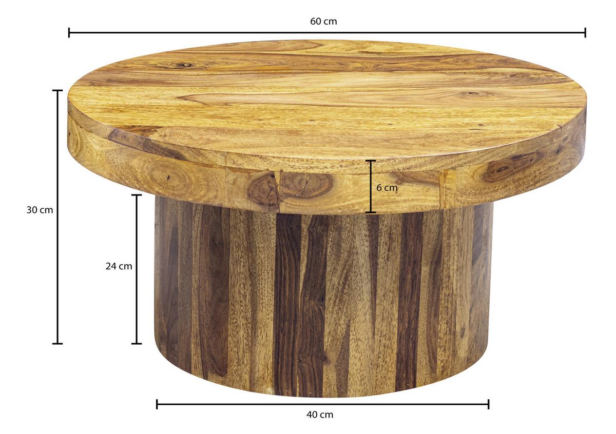 Klubska Miza Couchtisch - barve indijskega rožnega lesa, Moderno, les (60/60/30cm) - MID.YOU