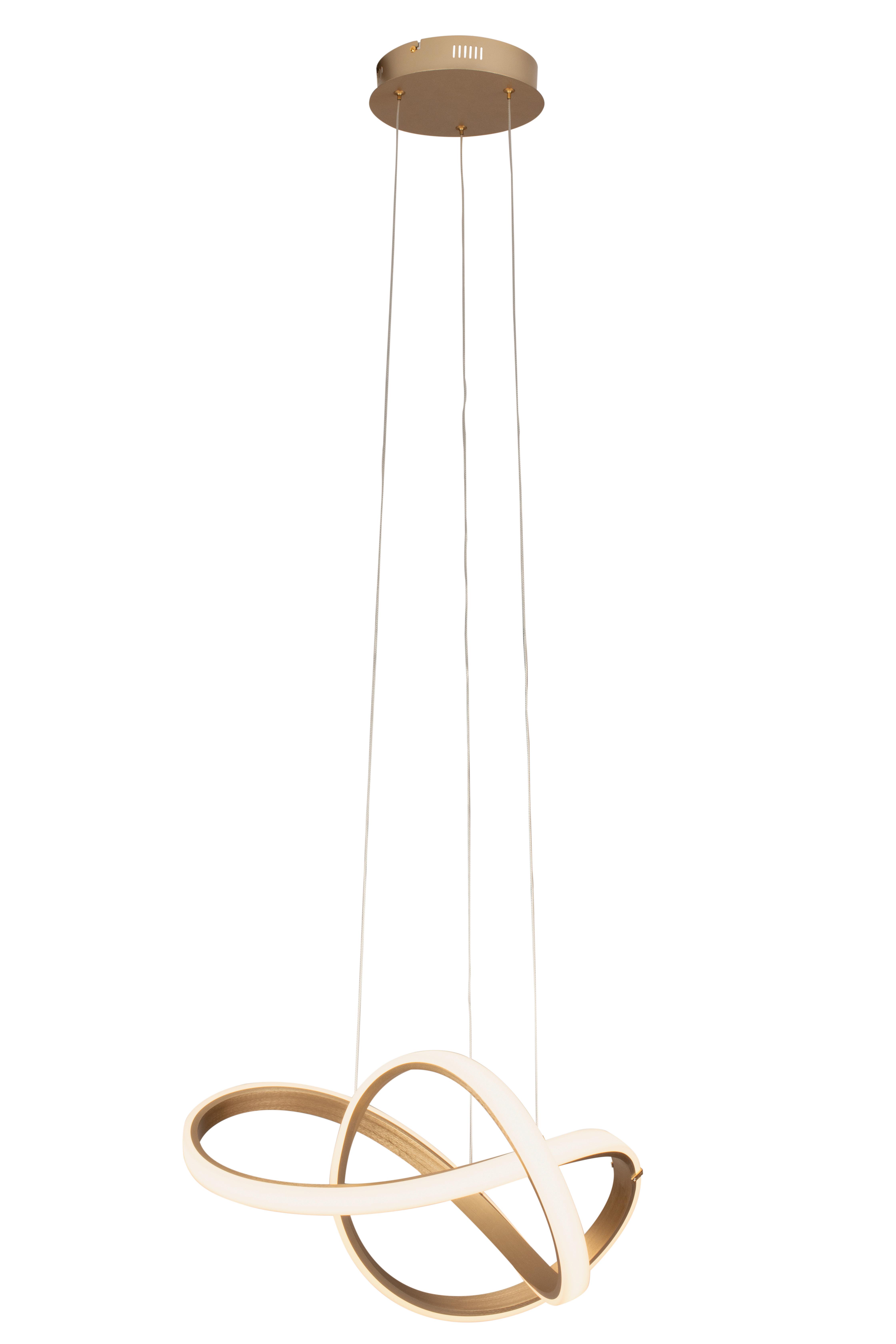 LAMPA WISZĄCA LED INDIGO - kolor złoty, Design, tworzywo sztuczne/metal (55cm) - Dieter Knoll