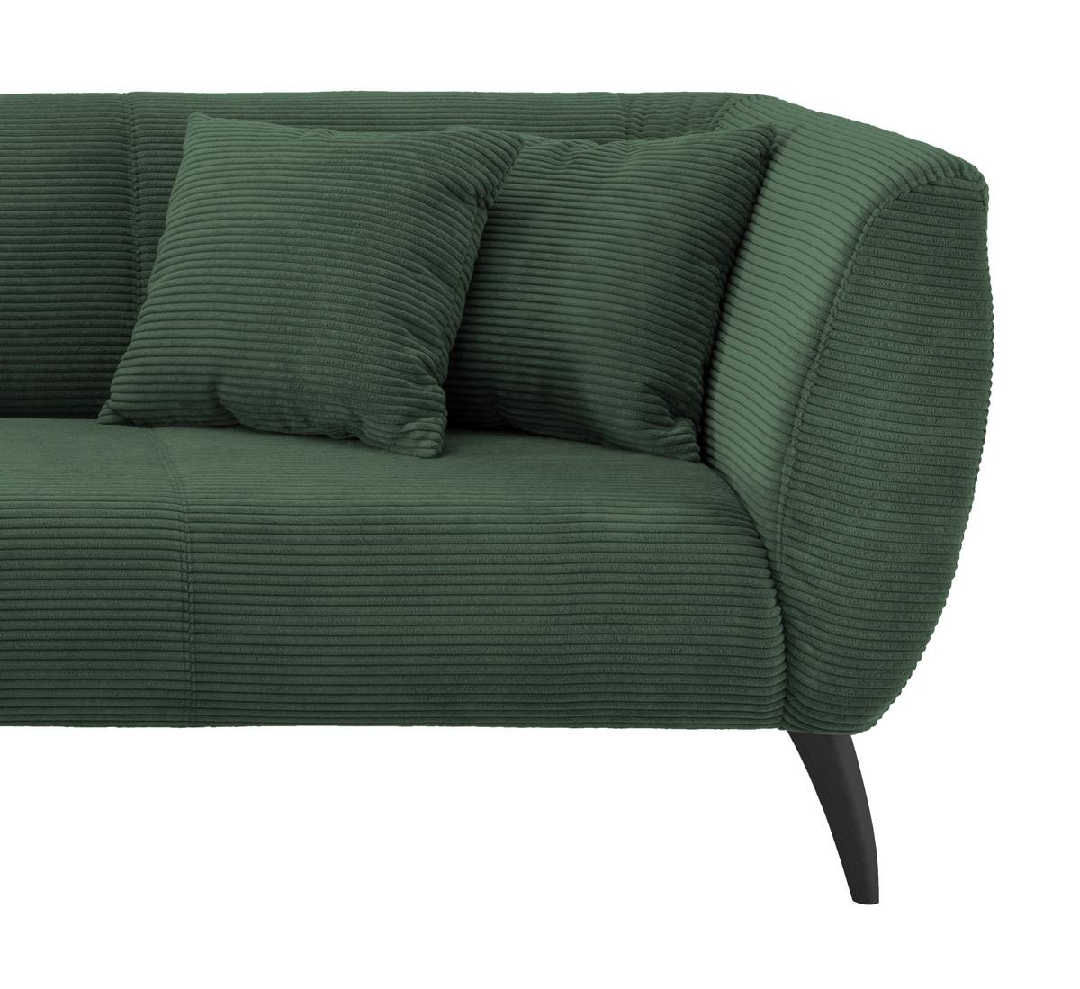 Wohnlandschaft Colori Dunkelgrün Cord - Dunkelgrün/Schwarz, MODERN, Holz/Textil (160/264cm) - MID.YOU
