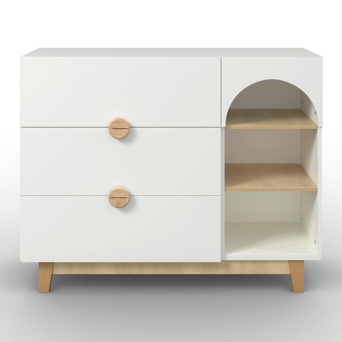 Kinderregal Enny Weiß/Buchefarben - Buchefarben/Weiß, MODERN, Holz/Holzwerkstoff (118/95/39cm) - Bessagi Kids