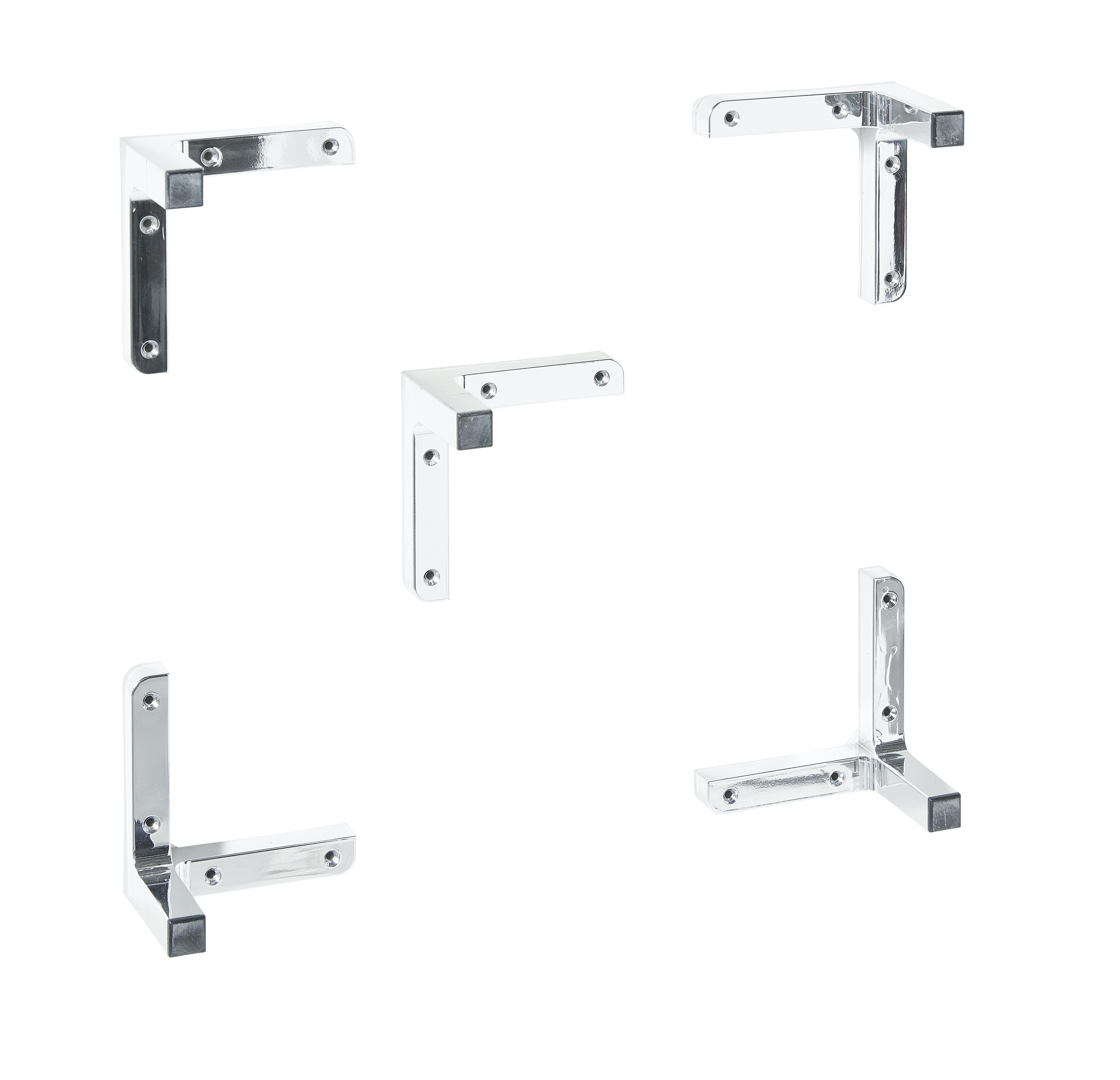Fussset Ticona in Silber 5-teilig - Silberfarben (15/15/1,5cm) - Mömax
