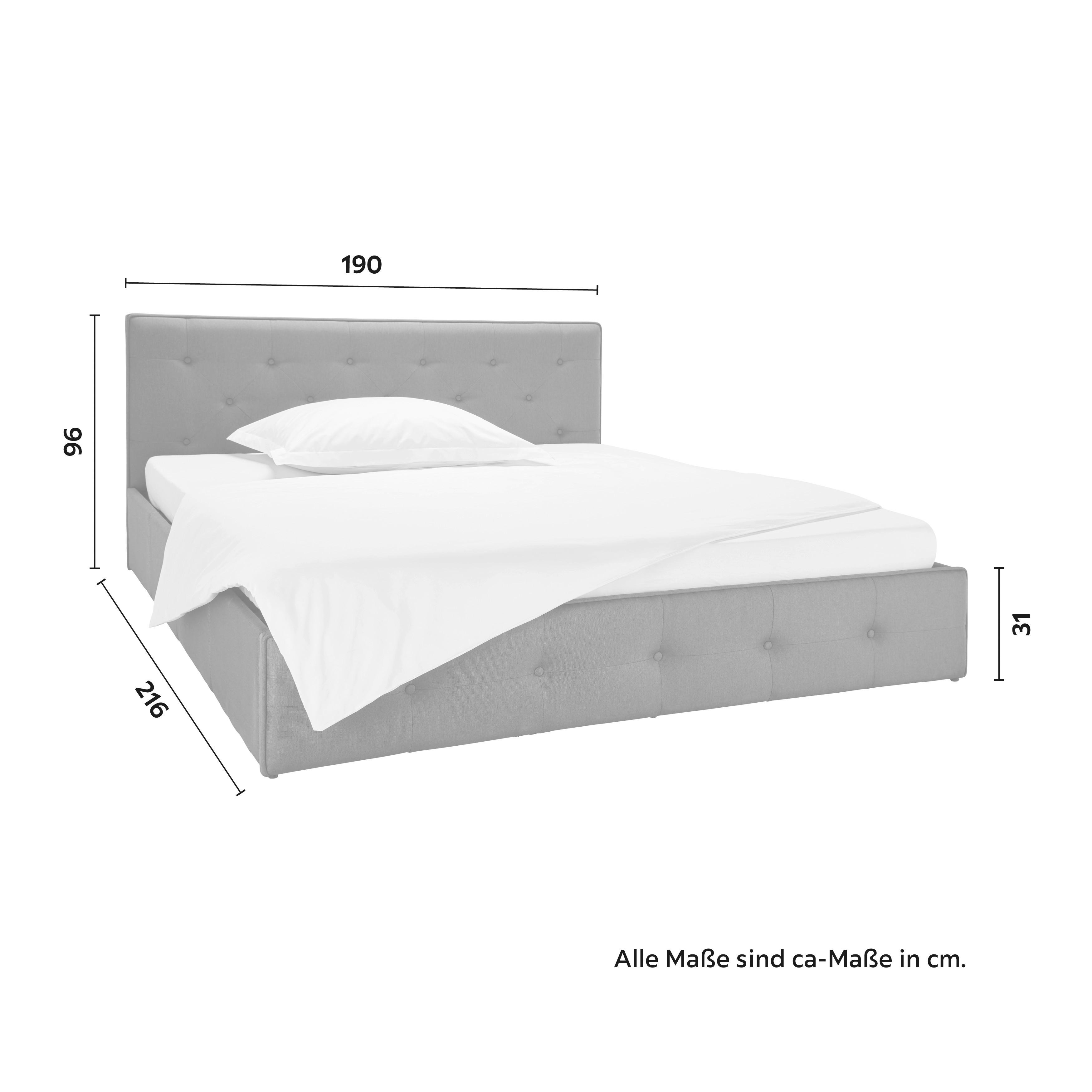 STOPPAD SÄNG JULIE - mörkgrå/svart, Modern, metall/trämaterial (180/200cm) - Bessagi Home