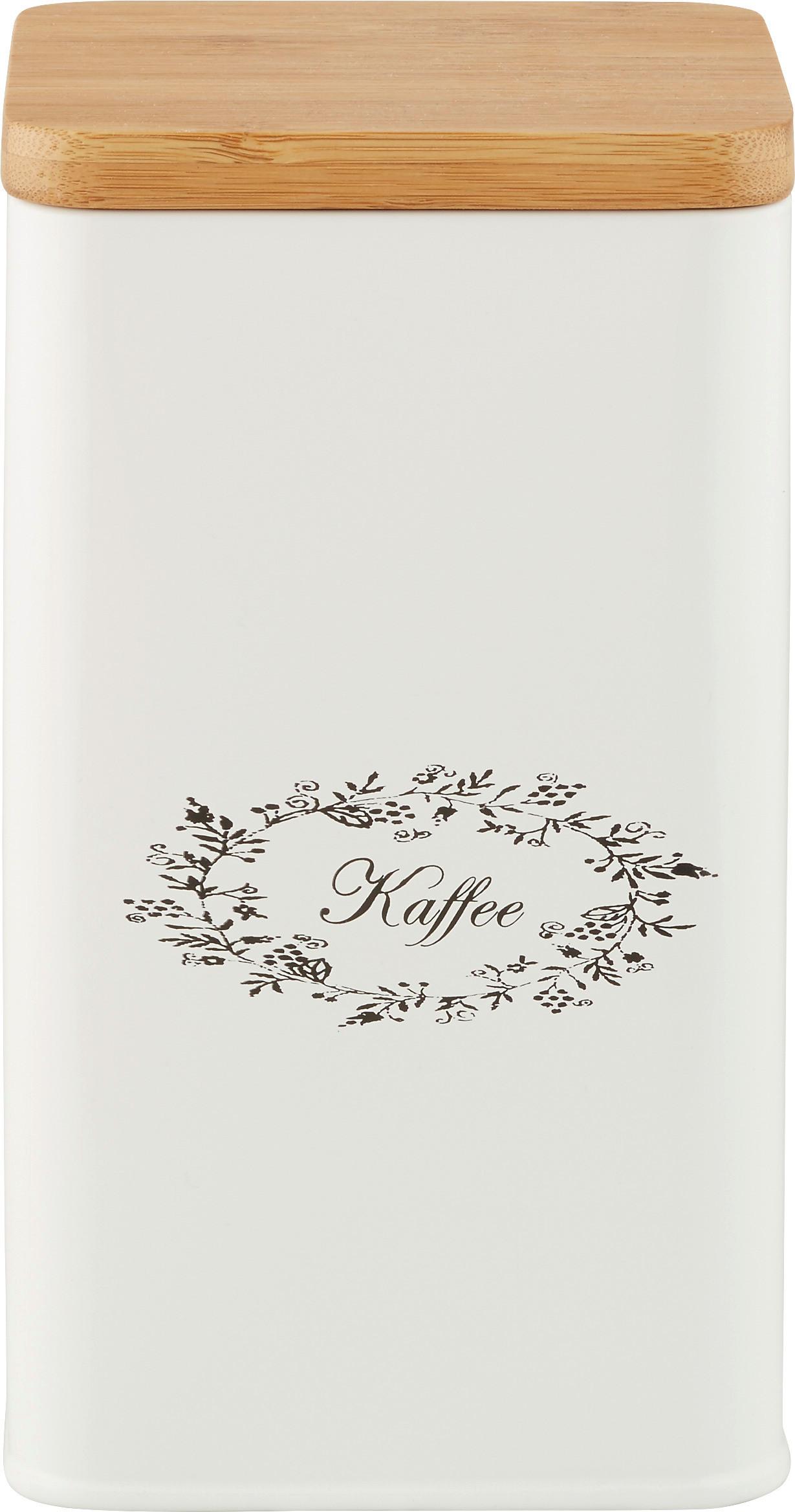 FÖRVARINGSBURK LORE - KAFFEE - vit/naturfärgad, Romantik / Lanthus, metall/trä (11,5/11,5/19cm) - Zandiara