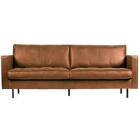 2,5- Sitzer Sofa Rodeo Classic Cognac B: 230cm - Cognac/Schwarz, Design, Leder/Metall (230/83/88cm) - Livetastic
