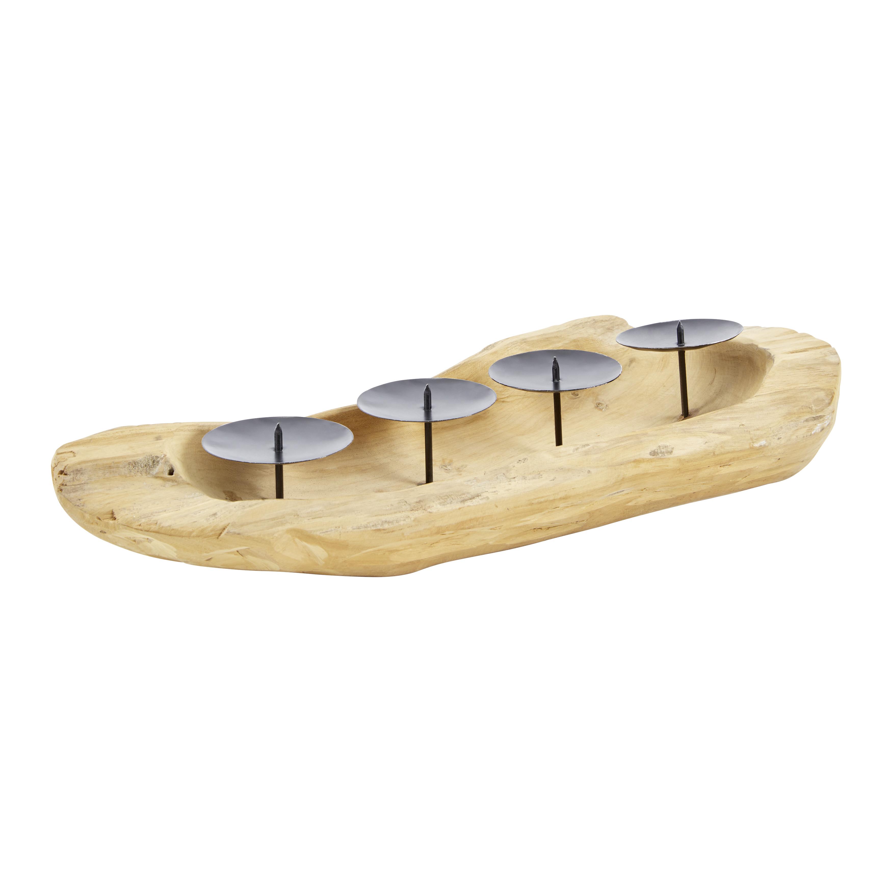 Kerzenhalter Nafia in Naturfarben - Naturfarben, Holz (50/18/19cm)