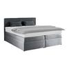Boxspringbett Rossa in Dunkelgrau ca. 180x200cm - Dunkelgrau/Schwarz, KONVENTIONELL, Holzwerkstoff/Kunststoff (180/200cm) - Mömax