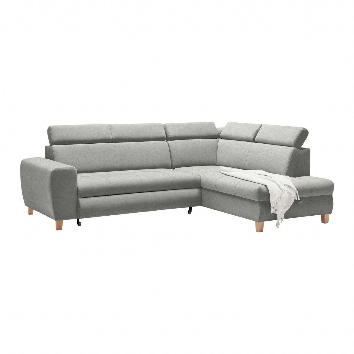 Ecksofa Lugo Grau - Grau, MODERN, Holz/Kunststoff (266/98/205cm) - Mömax