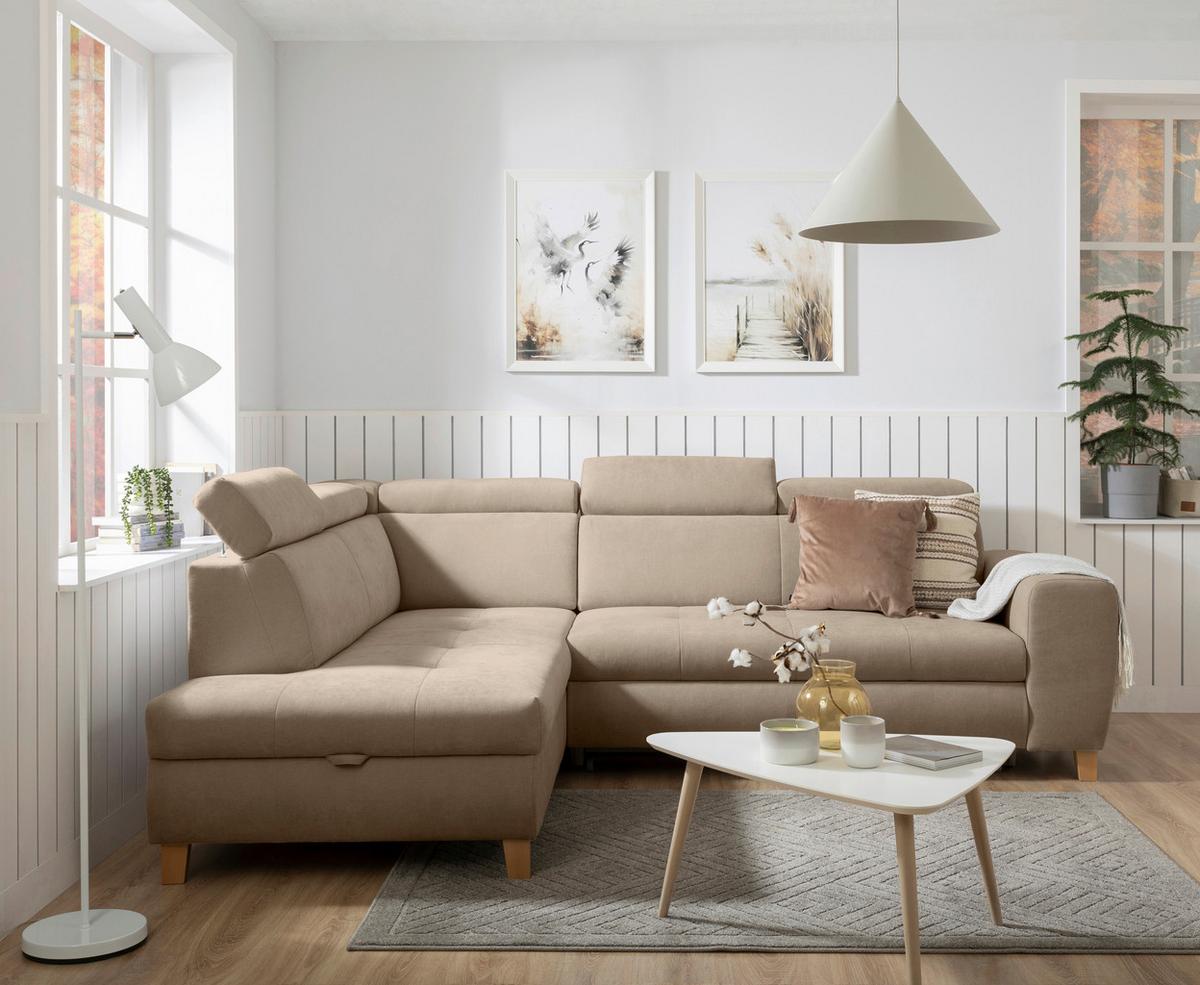 Kutna Garnitura Lugo - sivo-bež, Moderno, drvo/metal (205/98/266cm) - Modern Living