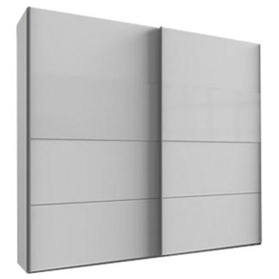 Schwebetürenschrank in Weiß - Alufarben/Weiß, KONVENTIONELL, Holzwerkstoff/Metall (225/208/65cm) - Mömax
