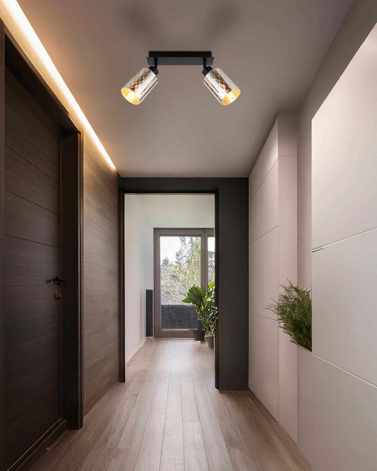 STRAHLER 54316-2  ALONSO - Klar/Chromfarben, Basics, Glas/Metall (46/9/22cm) - Globo