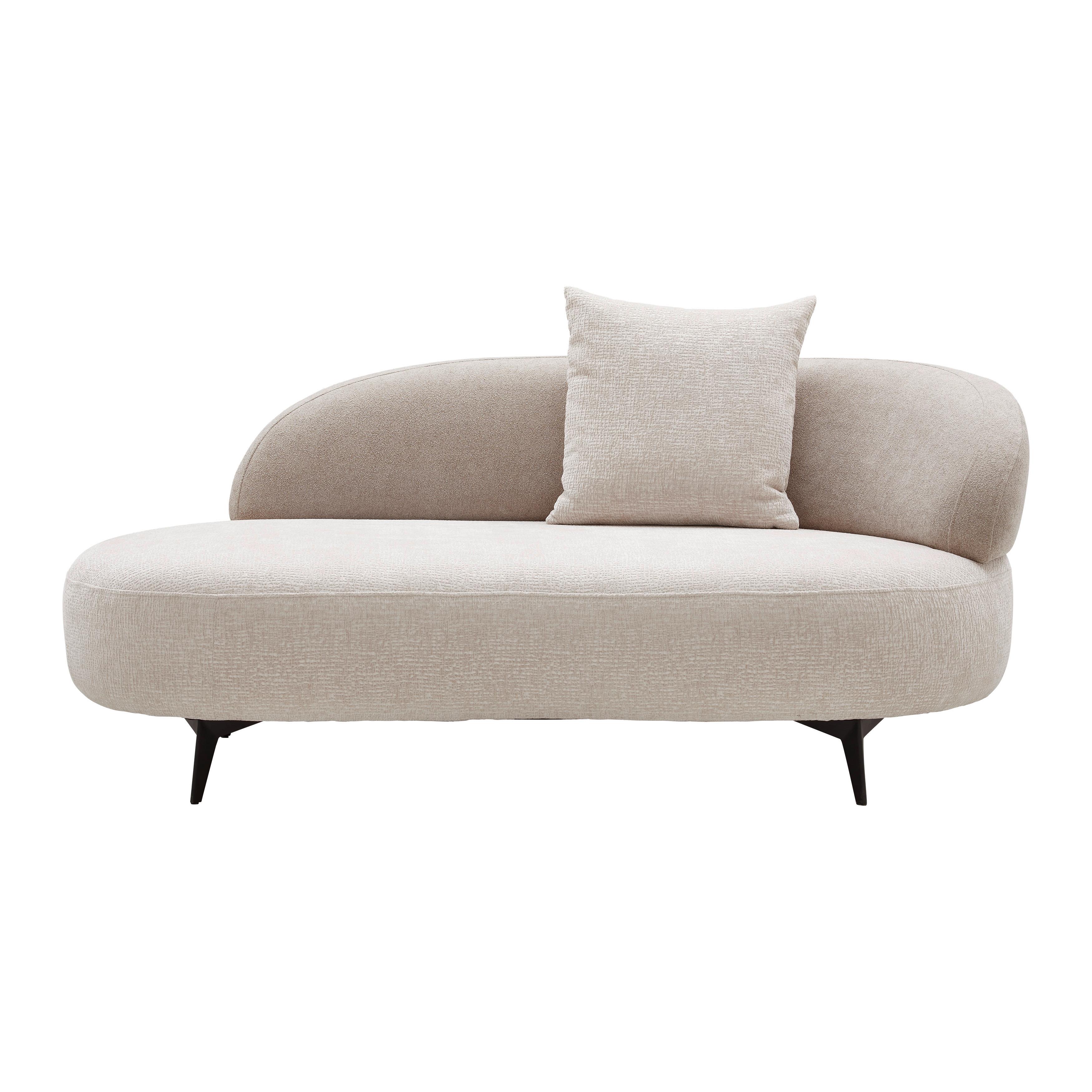 Recamiere Bondy Beige - Beige/Schwarz, MODERN, Textil/Metall (105/73/180cm) - Premium Living