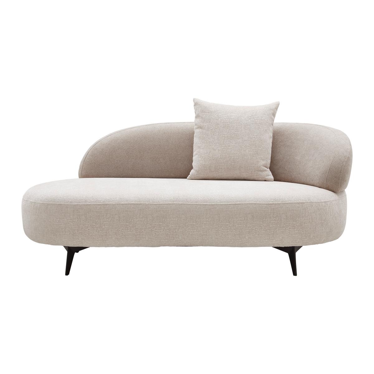 Recamiere Bondy Beige - Beige/Schwarz, MODERN, Textil/Metall (105/73/180cm) - Premium Living