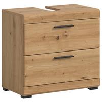 Waschbeckenunterschrank Scout Eiche Artisan - Schwarz/Eiche Artisan, Trend, Holzwerkstoff/Kunststoff (60/56/34cm) - MID.YOU