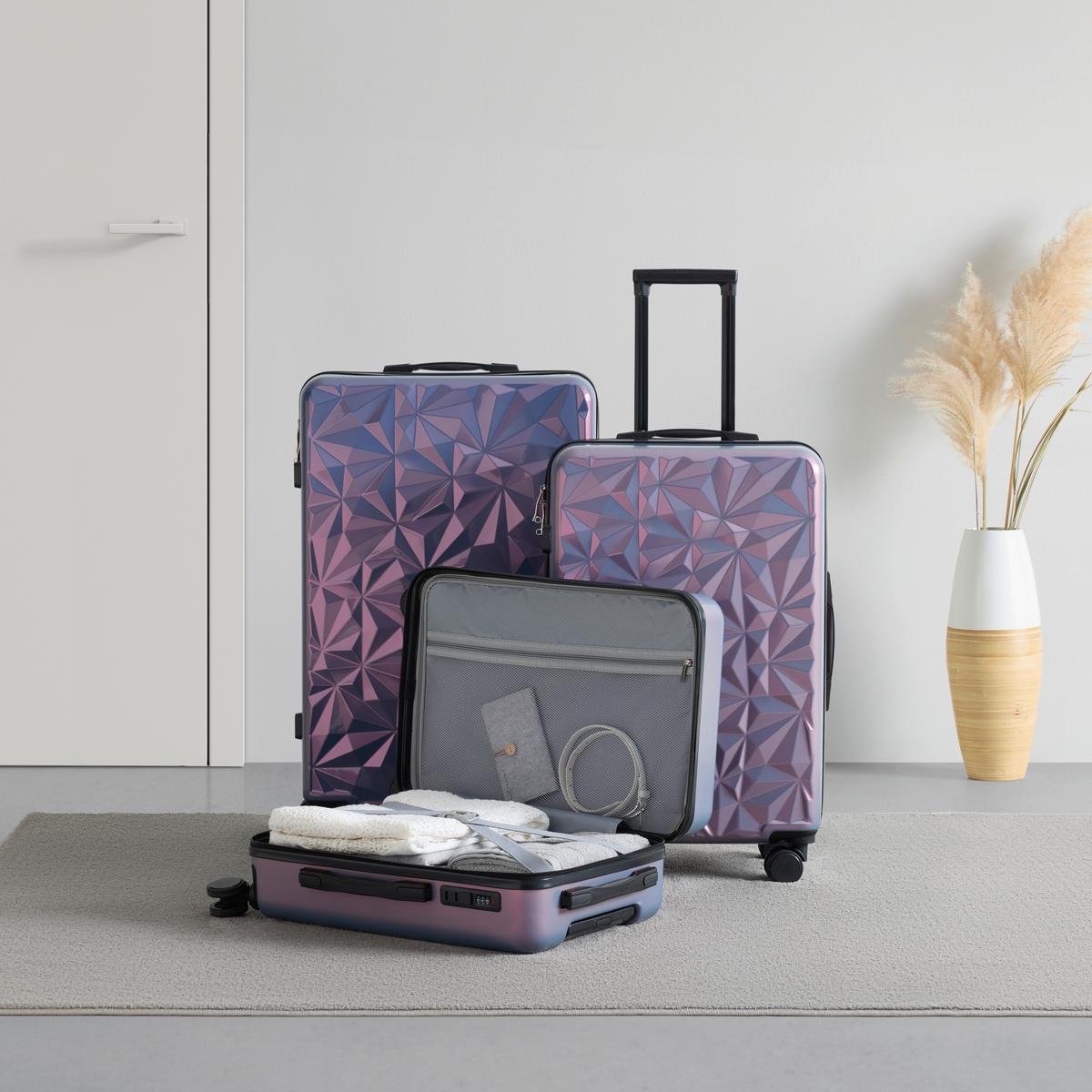 Reisekofferset Lissabon Flieder, 3-teilig - Flieder, KONVENTIONELL, Kunststoff/Textil - Mömax