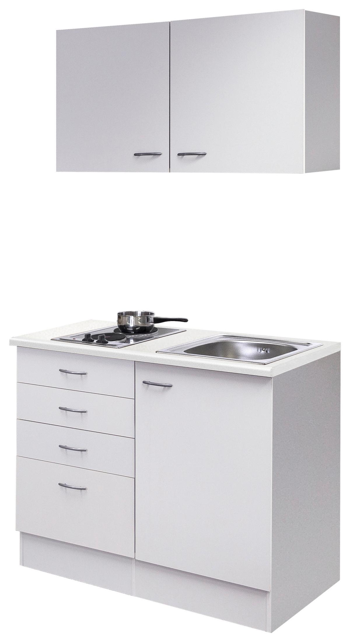 Majhna Kuhinja Z Aparati Wito, Bela - barve nerjavečega jekla/bela, Moderno, umetna masa/leseni material (100cm) - FlexWell