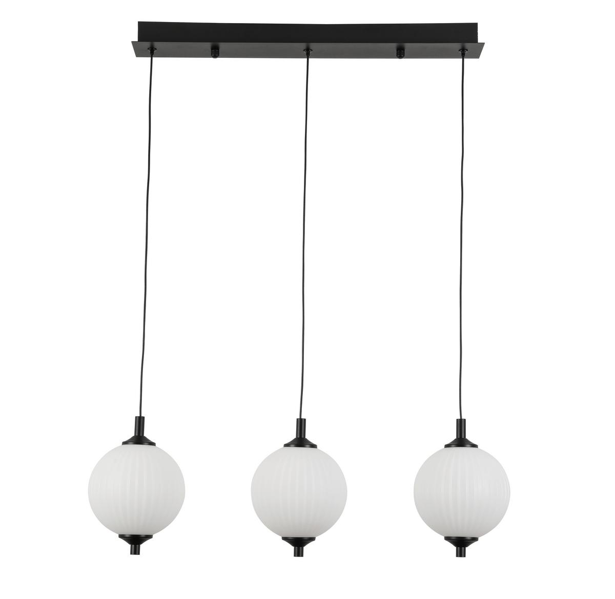 Lampă suspendată cu LED WILM - alb/negru, Modern, plastic/metal (65/15/120cm) - Modern Living