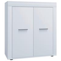 Kommode Usilo Weiß - Silberfarben/Weiß, Design, Holzwerkstoff/Kunststoff (80/89/35cm) - MID.YOU