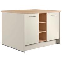 Kücheninsel IP1200 o. Geräte Magnolie - Edelstahlfarben/Eichefarben, Basics, Holzwerkstoff/Metall (123,4/91,8/96,6cm) - Impuls