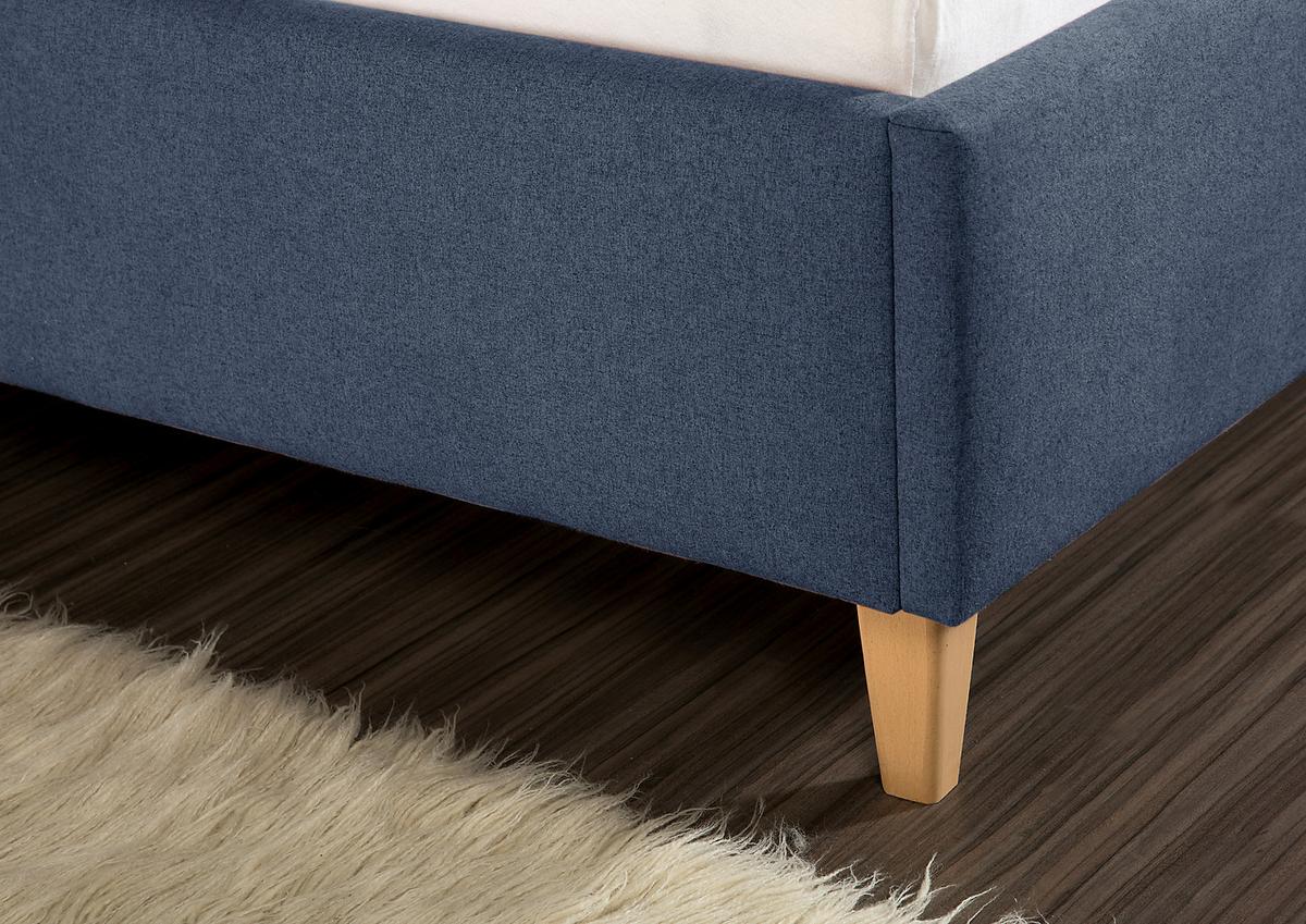 Polsterbett Sierro Blau ca. 140x200 cm - Blau/Naturfarben, MODERN, Holz/Textil (140/200cm) - Livetastic