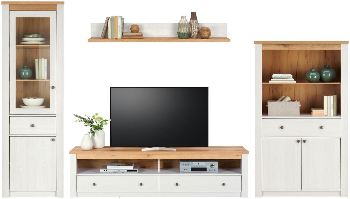 Tv-element Rovigio, Barva Macesna, Bela - bela/barve macesna, Konvencionalno, kovina/umetna masa (201/52/42cm) - Landscape