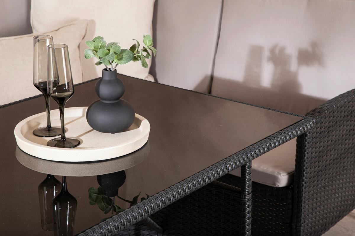 Dining-Loungeset Knock Grau/Schwarz - Schwarz/Grau, KONVENTIONELL, Kunststoff - Gardenson