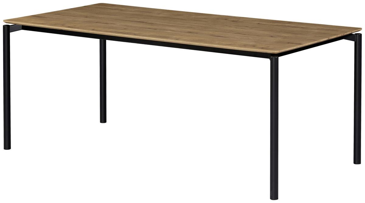 Étkezőasztal Lido - tölgyfa színű/fekete, Modern, faalapú anyag/fém (180/90/76cm) - Mömax