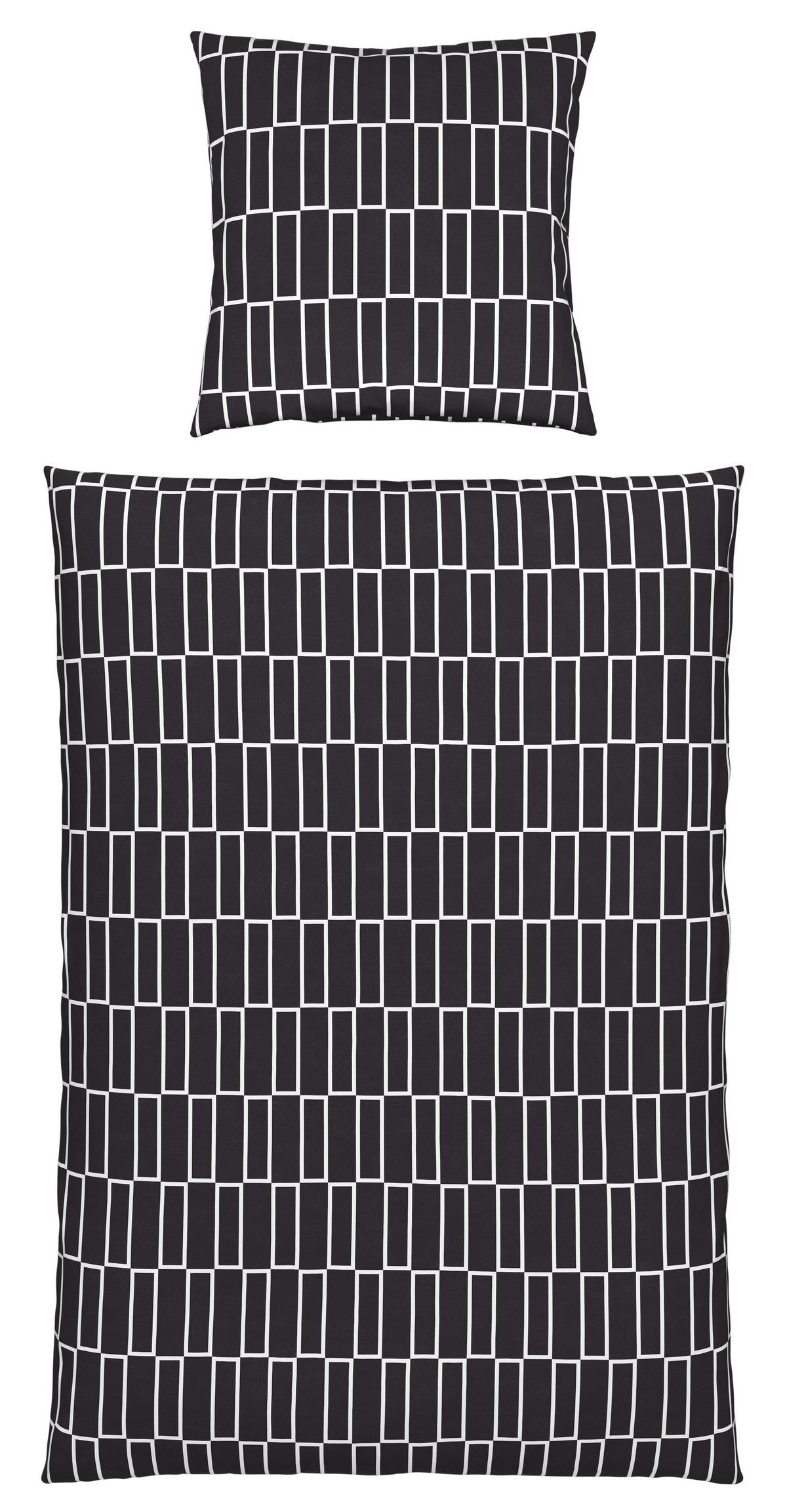 Bettwäsche Brigg in diversen Farben - Taupe/Schwarz, Textil (135/200cm) - Modern Living