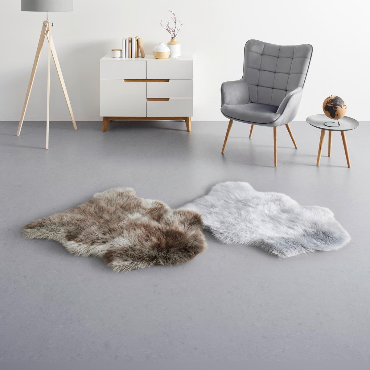 Blană artificială Andrei - gri, Modern, blană (90/110cm) - Modern Living