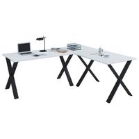 Kotna Pisalna Miza Lona, Bela, 130x130cm - črna/bela, Moderno, kovina/leseni material (130/130/76cm) - MID.YOU