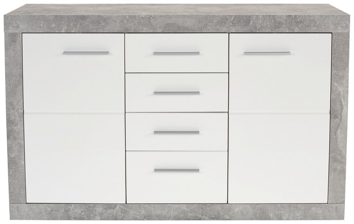 Komoda Malta - bijela/siva, Moderno, drvni materijal/plastika (138/86/35cm) - Modern Living